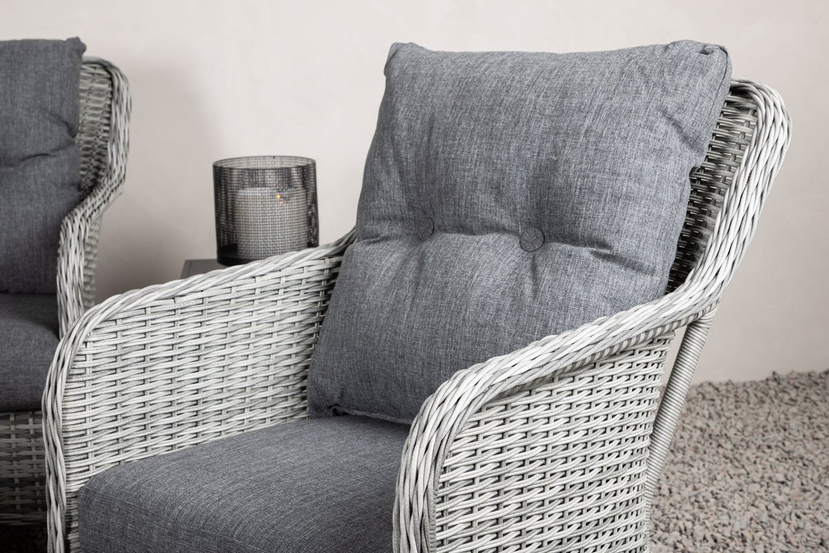 Ensemble canapé de jardin Ravion – 4 pièces avec table en gris