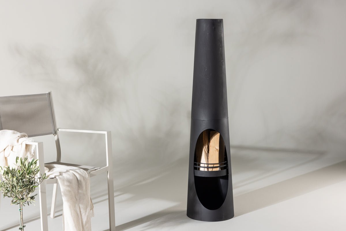 Fire basket Wilkus - cylindrical fireplace in Black