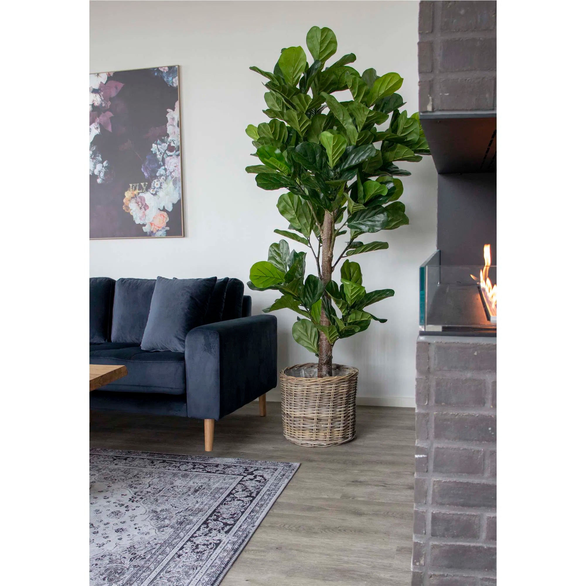 Kënschtlech Planz Fiddle Leaf Tree – 190 cm XL-Gréisst mat natierlechem Dschungel-Look