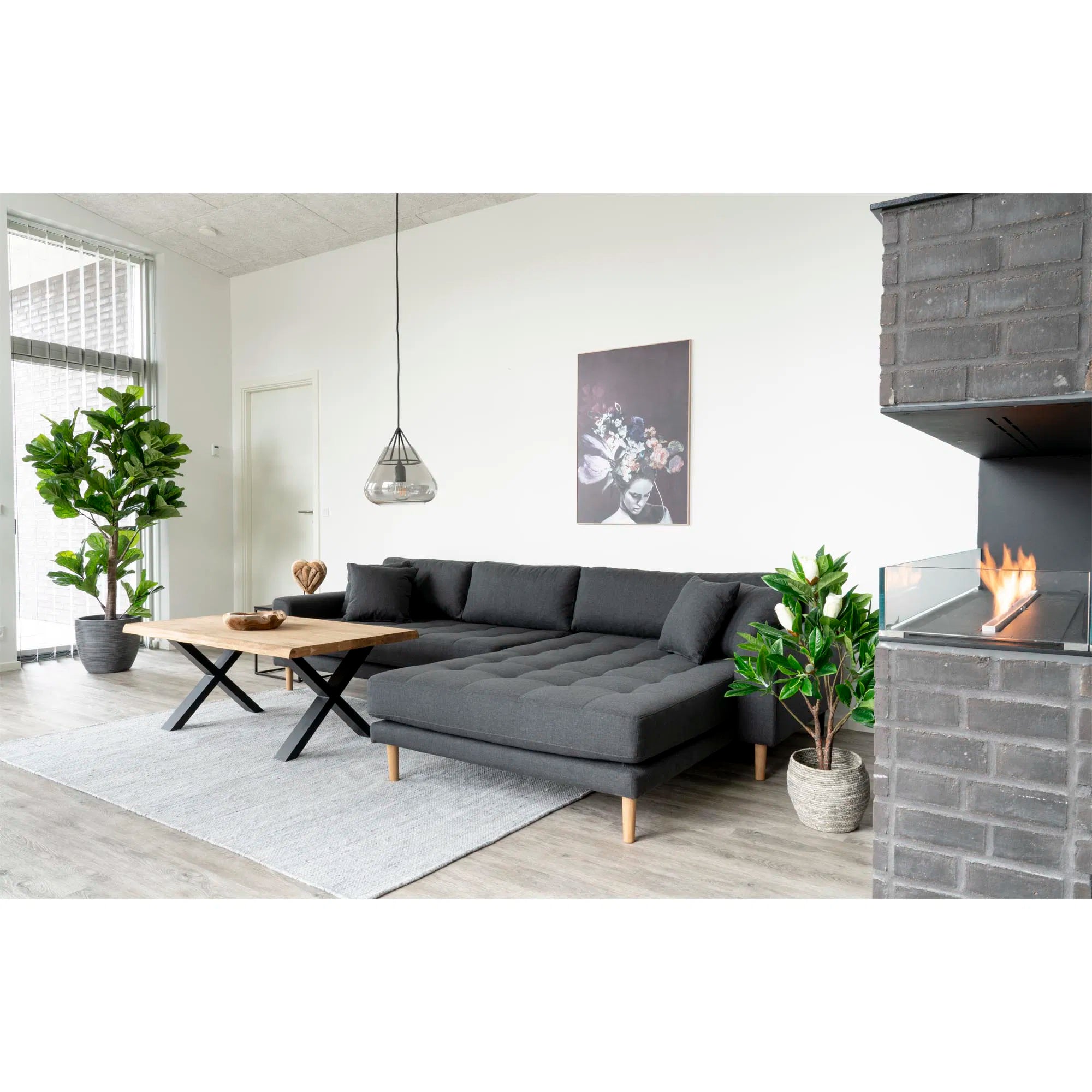 Kënschtlech Planz Fiddle Leaf Tree – 190 cm XL-Gréisst mat natierlechem Dschungel-Look