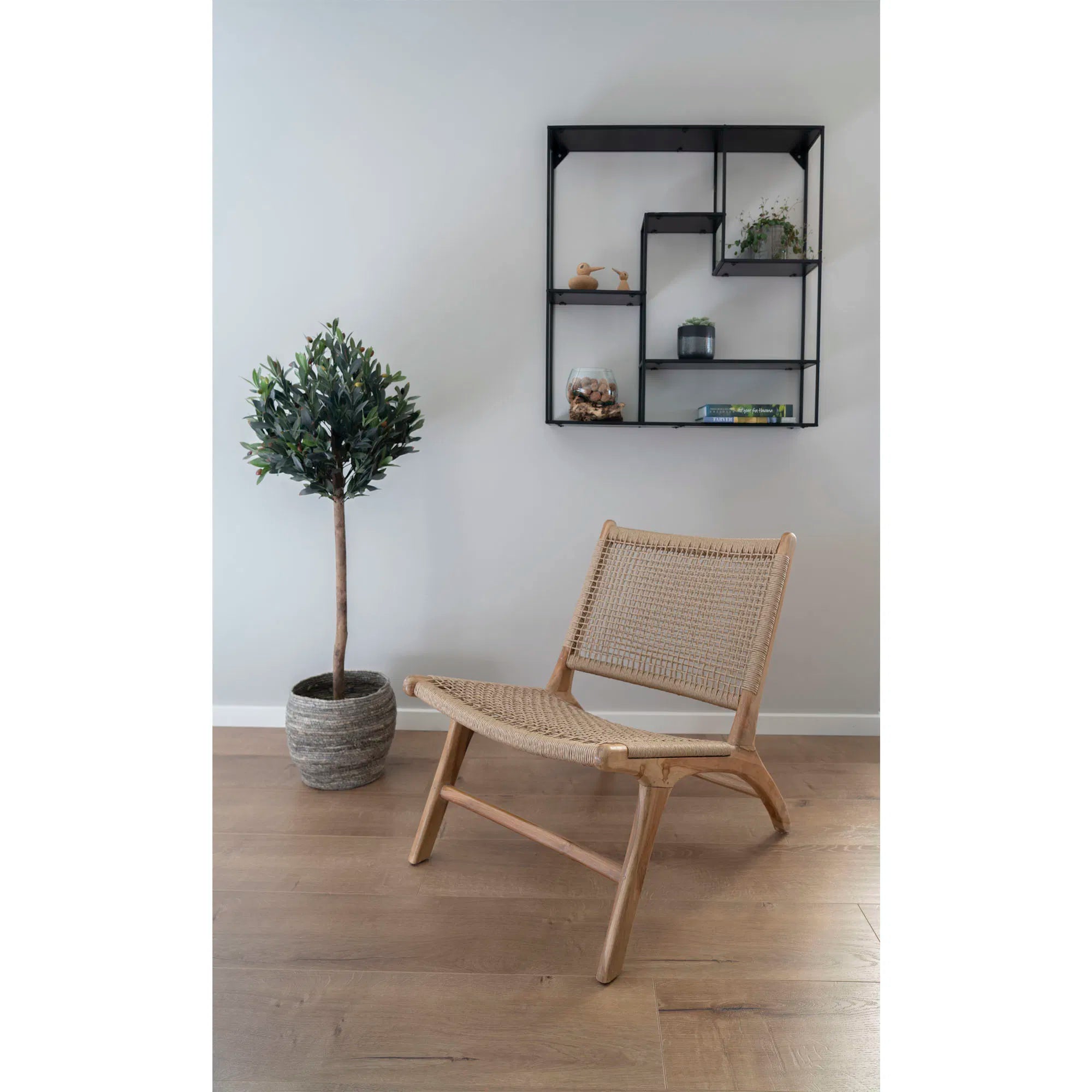 Kënschtleche Olivenbam – 120 cm mediterran Eleganz fir bannen & baussen