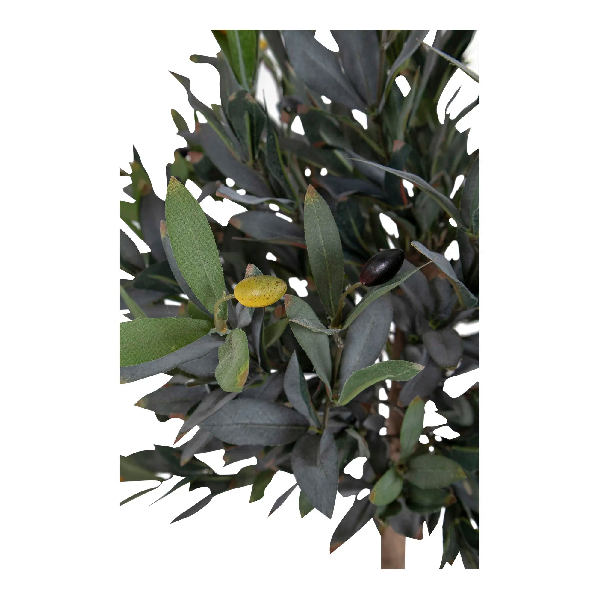 Kënschtleche Olivenbam – 120 cm mediterran Eleganz fir bannen & baussen