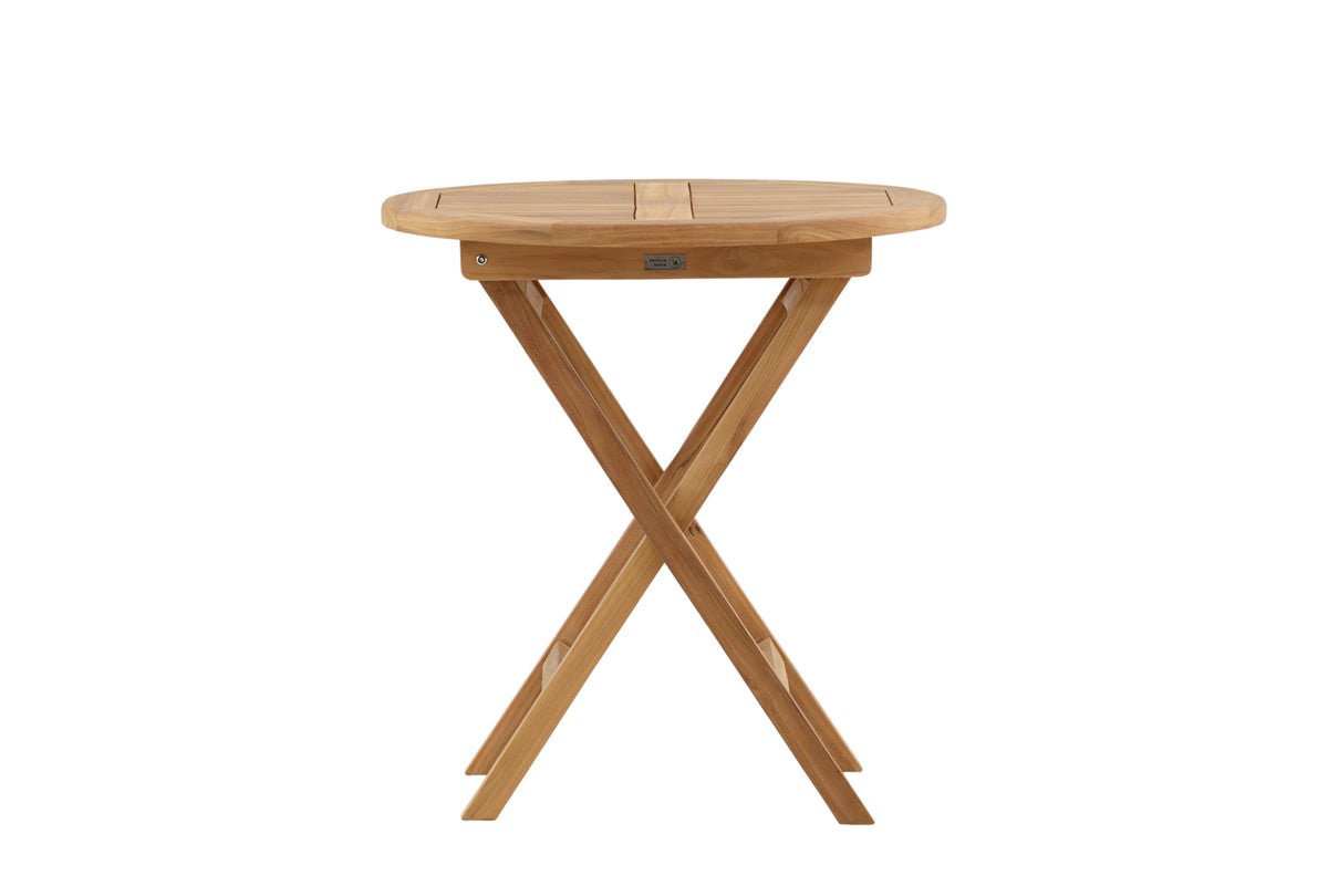 Table de jardin Mali - une table de café ronde en teck avec fonction pliable
