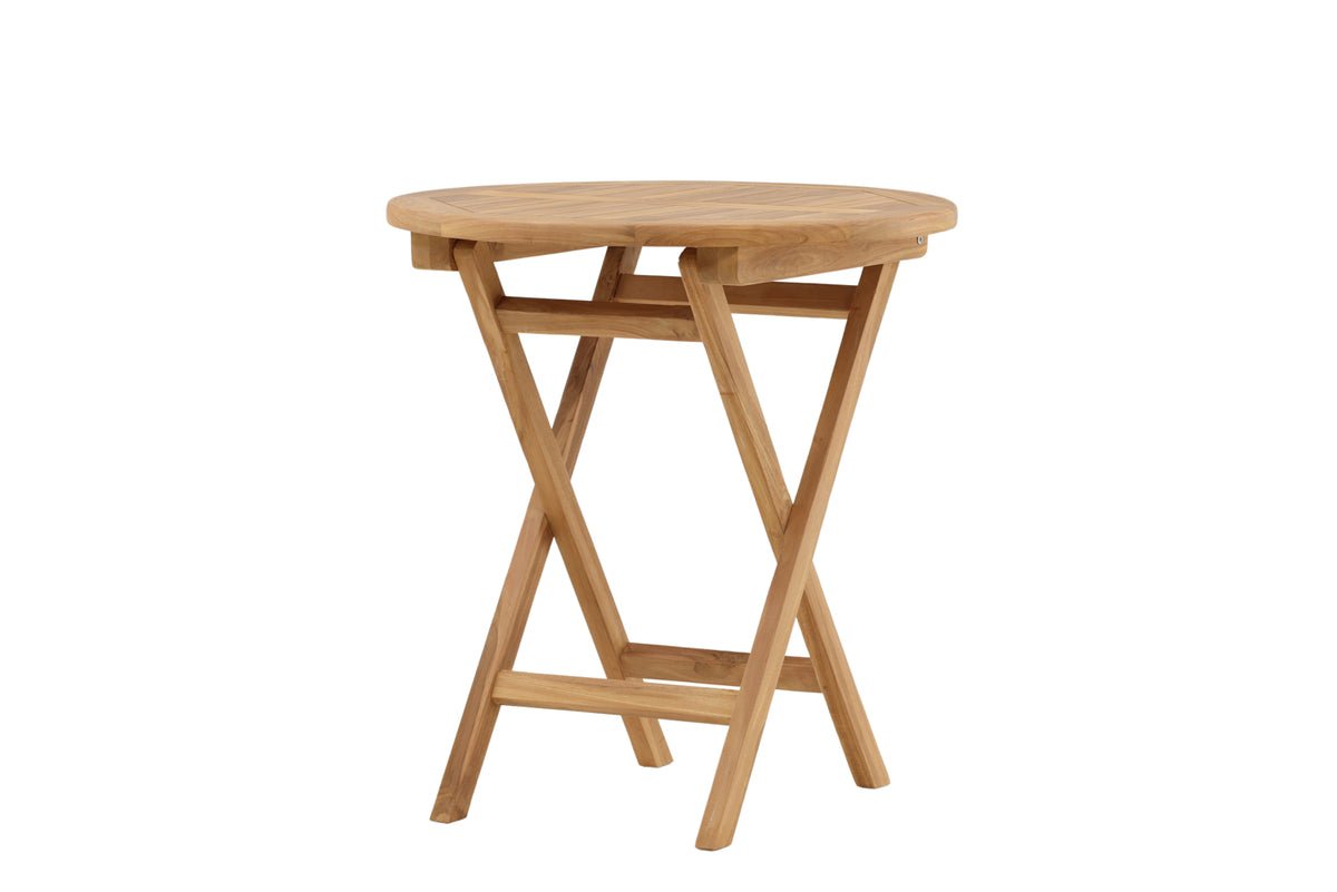 Table de jardin Mali - une table de café ronde en teck avec fonction pliable