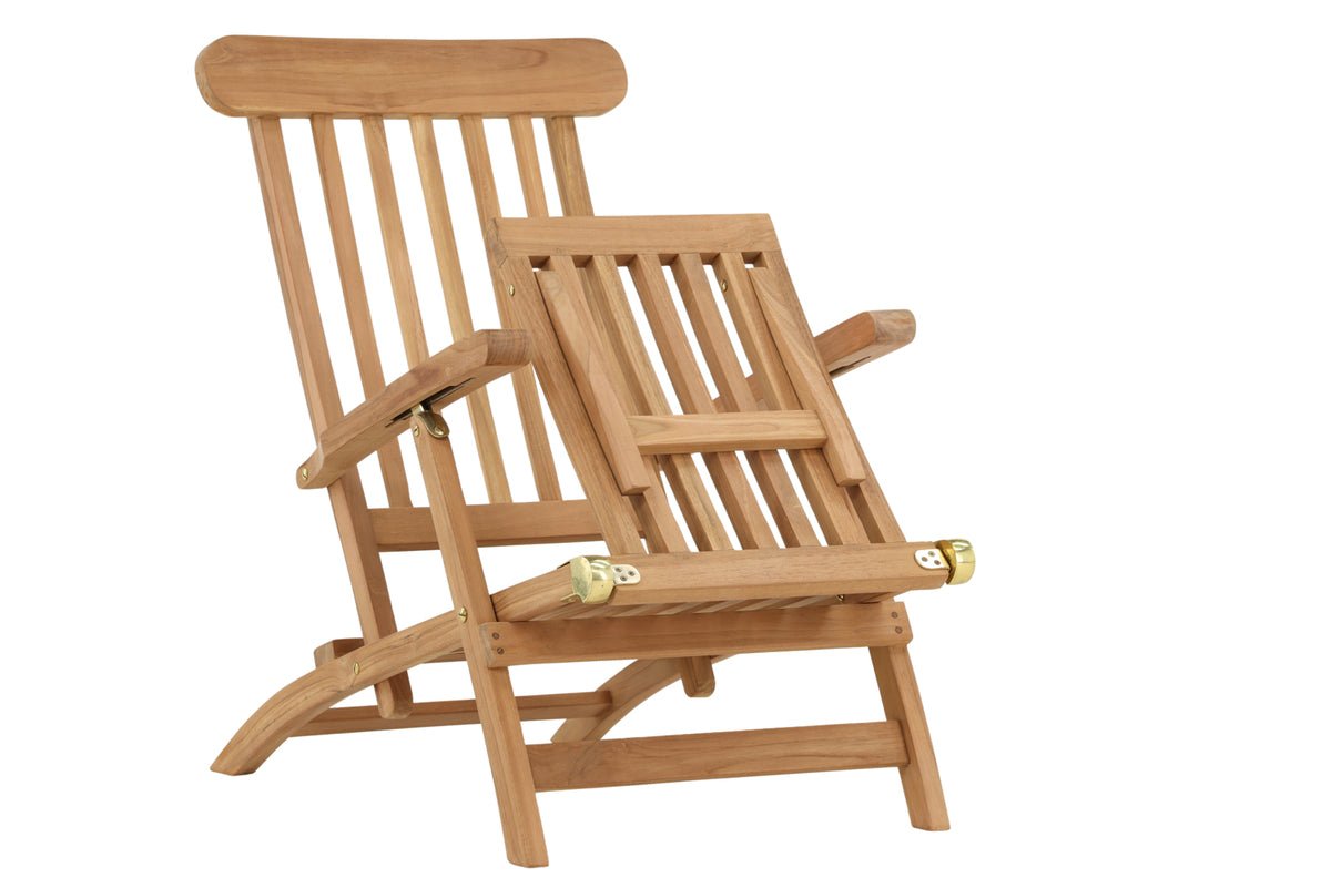 Chaise longue de jardin Malawi - en bois de teck aspect naturel