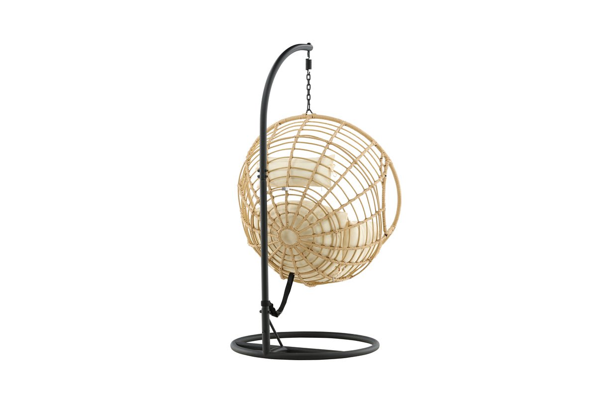 Fauteuil suspendu de jardin Mercy - en rotin/métal naturel