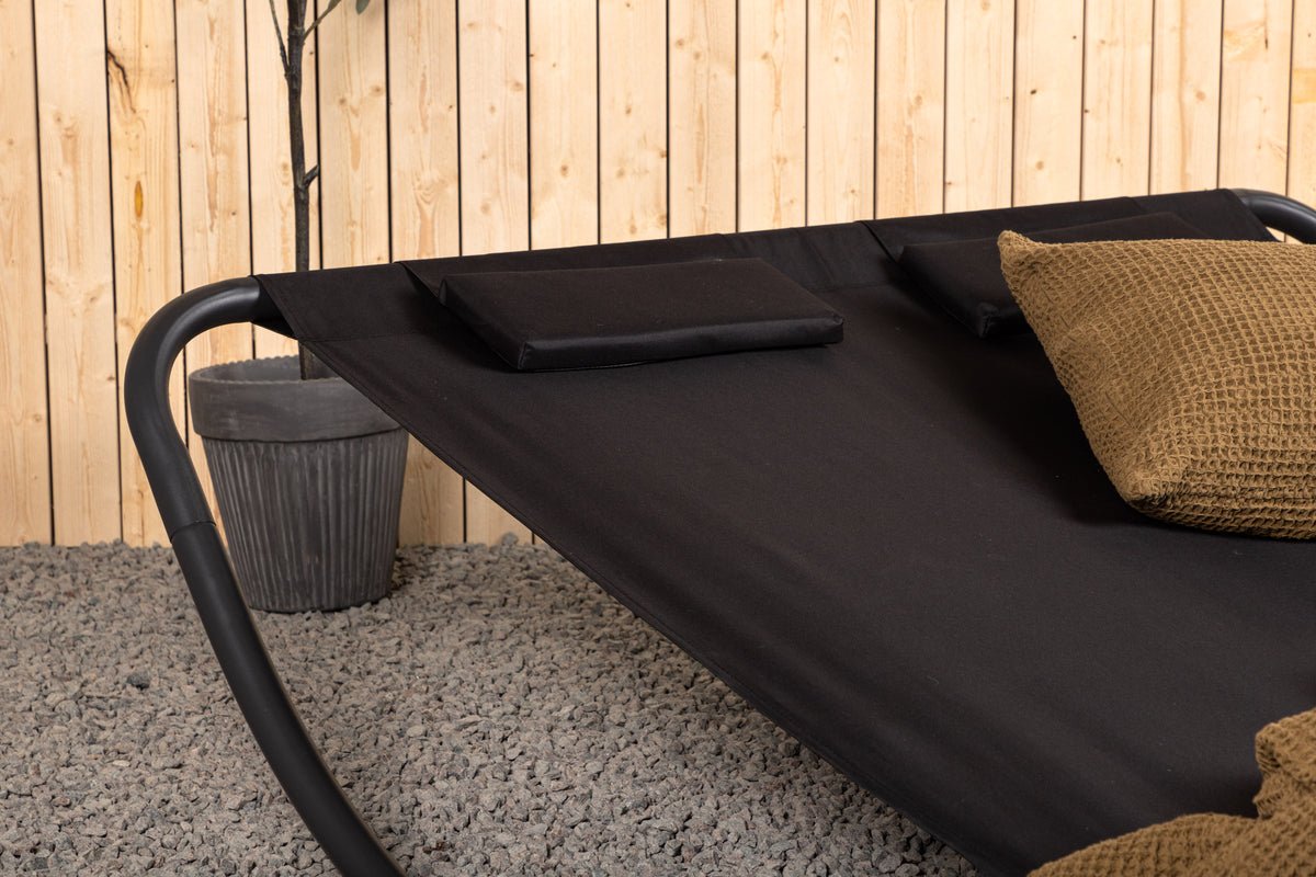 Chaise longue Comfort - en polyester noir