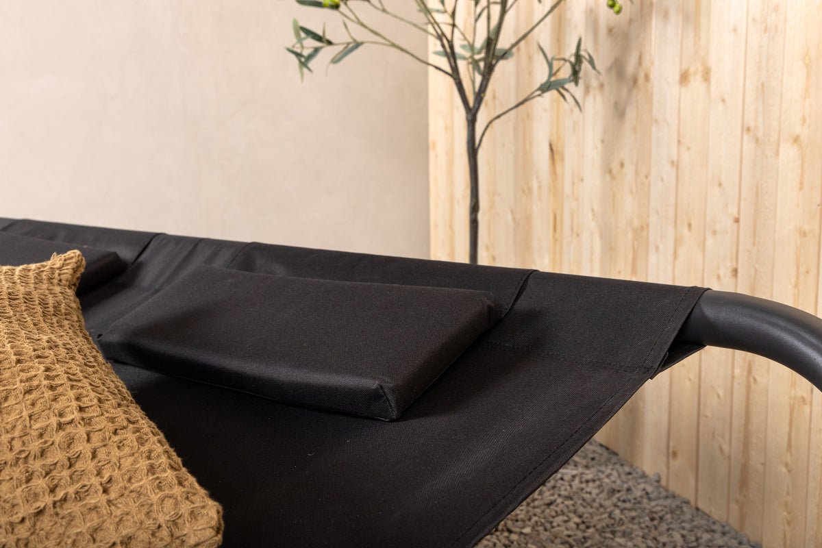 Chaise longue Comfort - en polyester noir