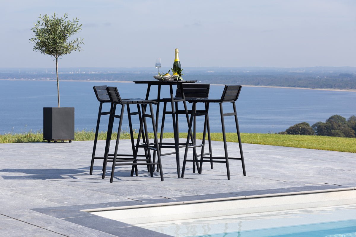 Ensemble lounge de jardin Cavina – ensemble 5 pièces en bois d'acacia noir