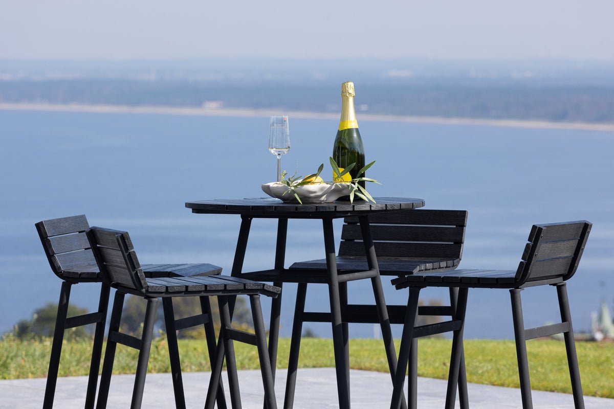 Ensemble lounge de jardin Cavina – ensemble 5 pièces en bois d'acacia noir