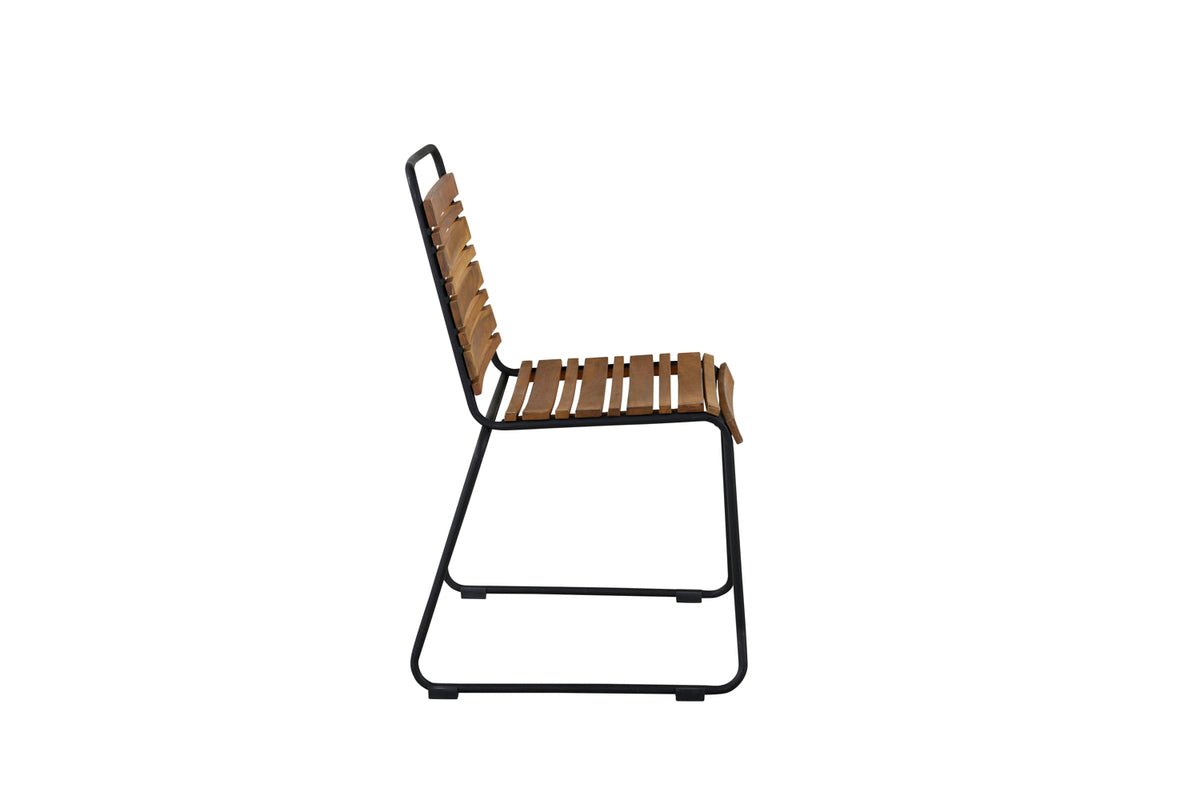 Ensemble de 2 chaises de jardin Bali en acacia/métal