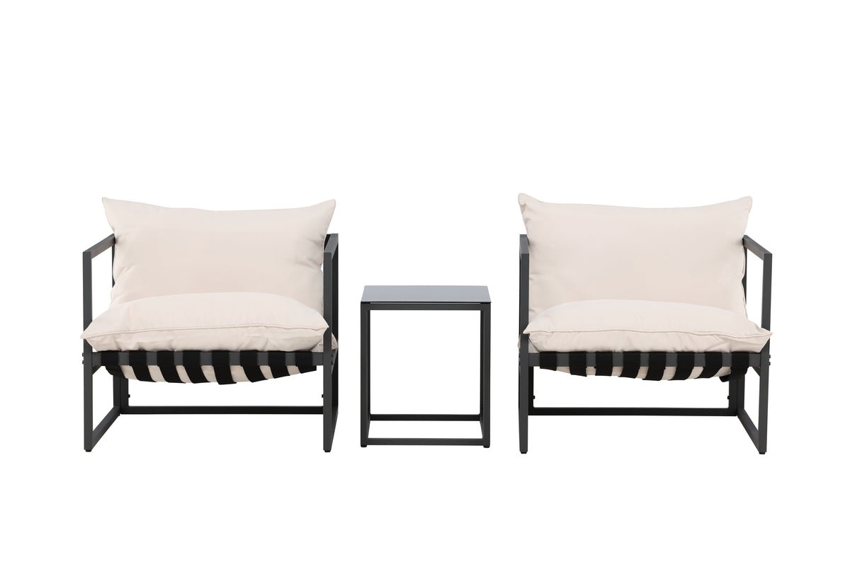 Garteloungeset Naomi – mat Glasdësch & waarmechte Këssen