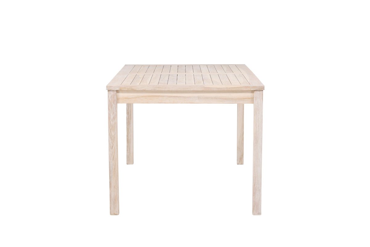 Garden Dining Table Lago - 180x90 cm made of whitewashed or black teak wood