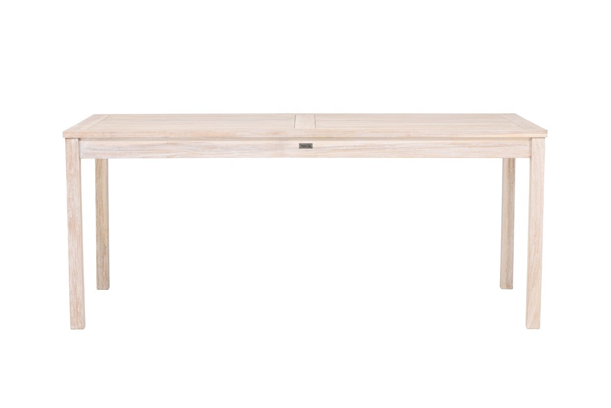 Garden Dining Table Lago - 180x90 cm made of whitewashed or black teak wood