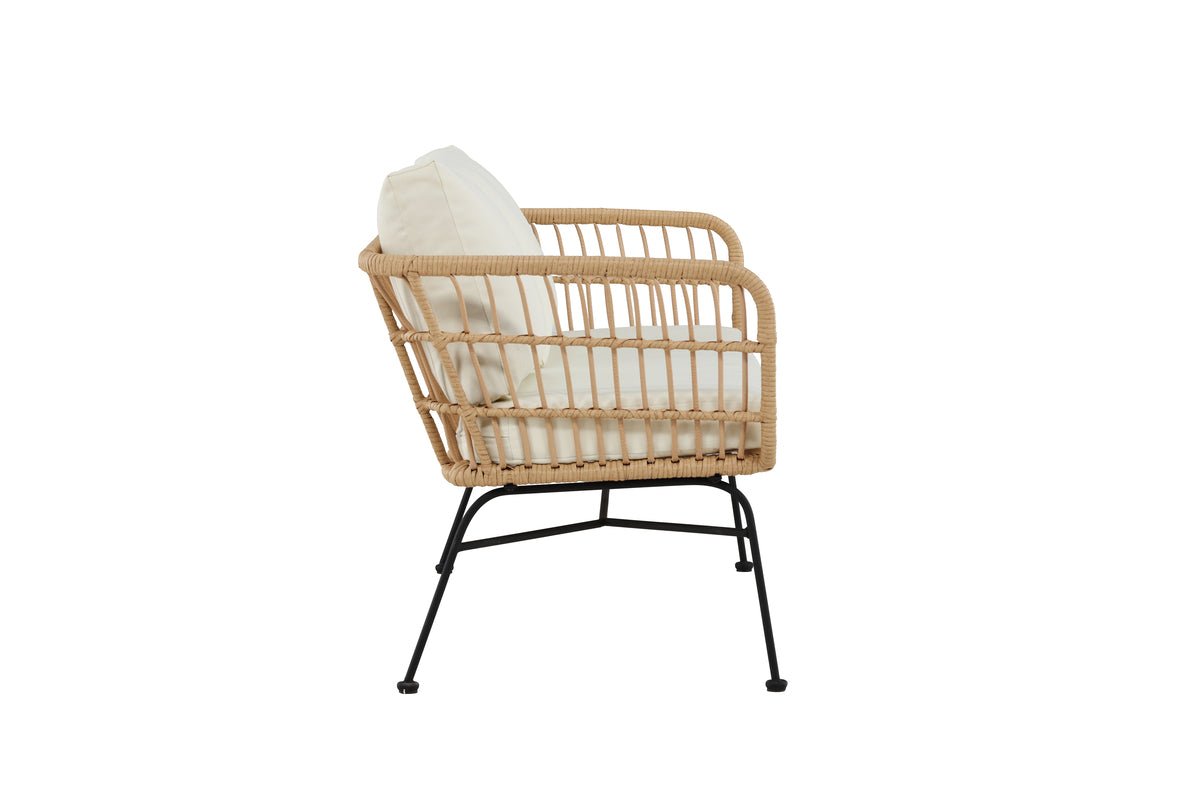 Gartenbank Isolde - In Naturoptik oder Schwarz inkl. Kissen