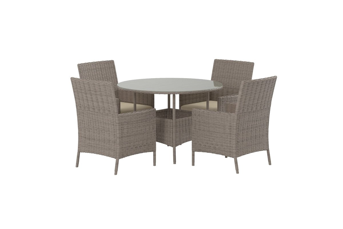 Gartesstëmm Norimo – 5-deelent Set aus syntheteschem Rattan