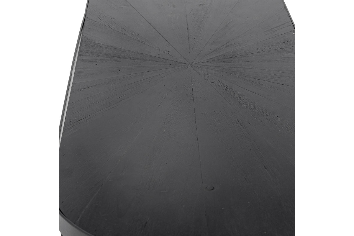 Konsolentisch Elvo – Schwarzes Metall-Design mit ovaler Tischplatte