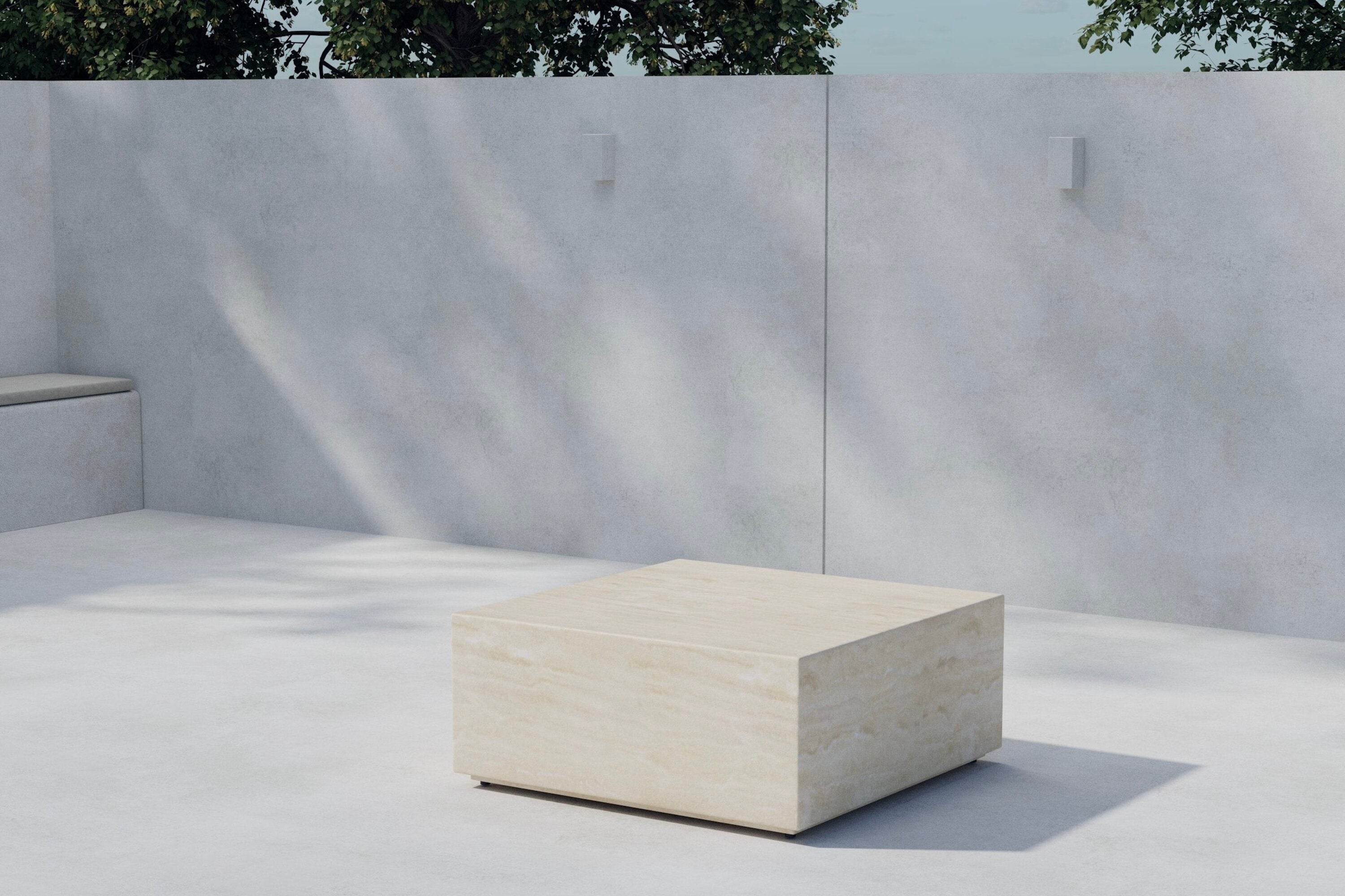 Garten Beistelltisch Ravelo - Quadratisch in Beige