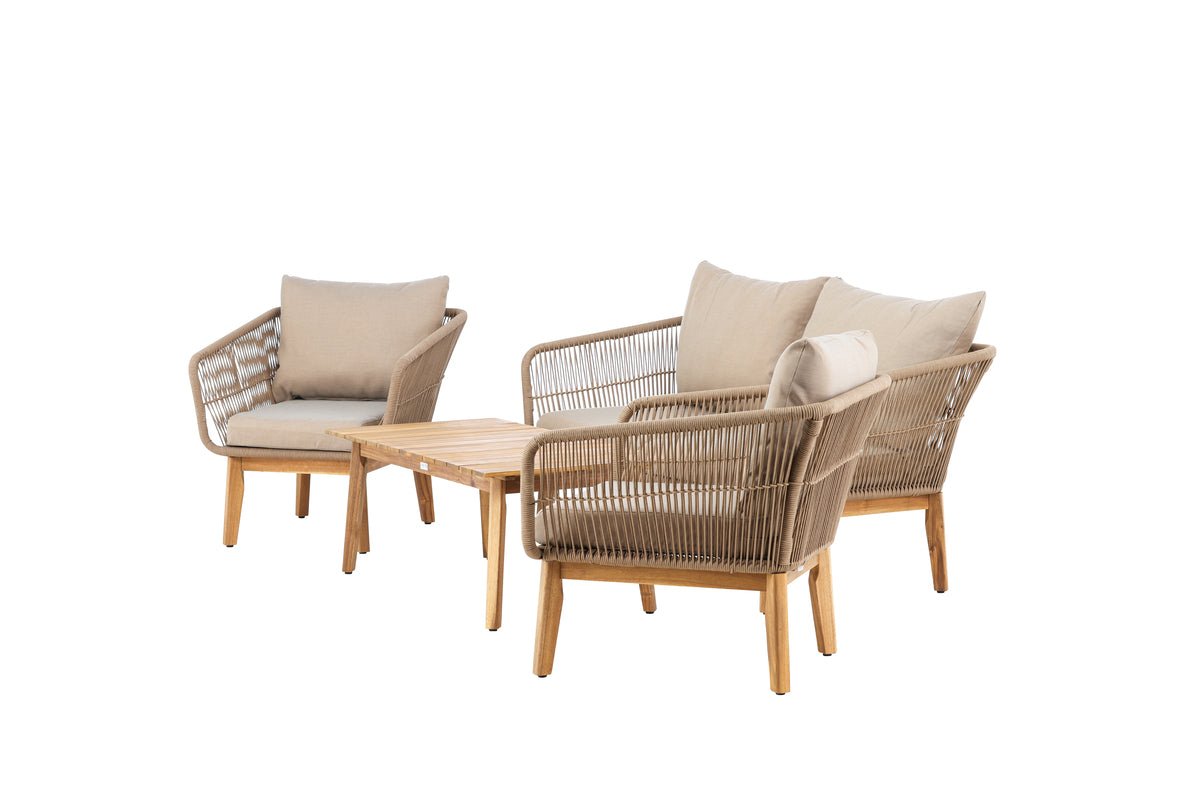 Garten Lounge Set Perano – 4 teiliges Set in Beige