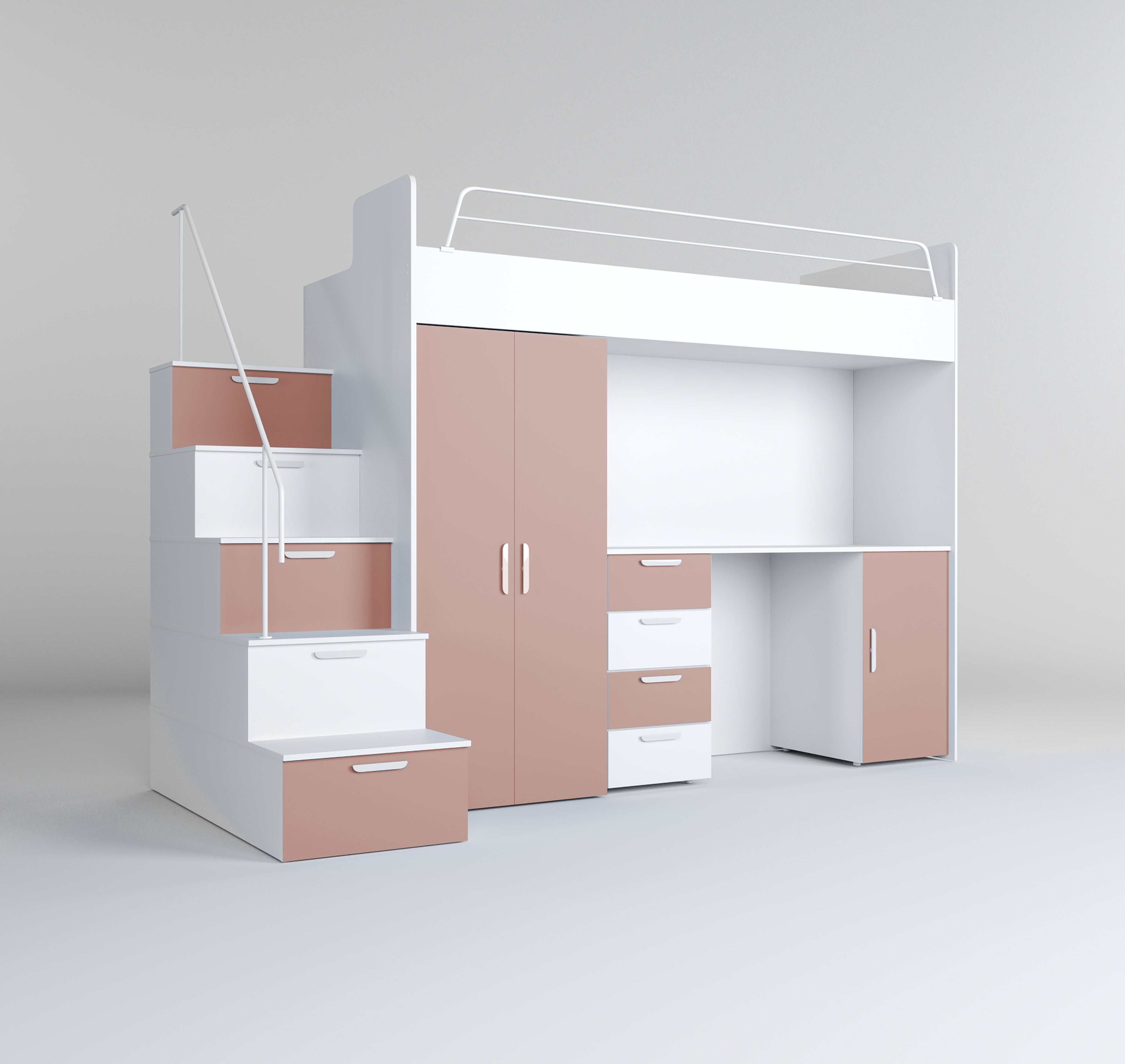 Children's loft bed Dream matte surface