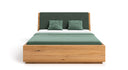 Designer Holzbett Cassian aus massiver Eech mat Stauraum
