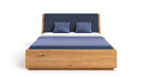 Designer Holzbett Cassian aus massiver Eech mat Stauraum