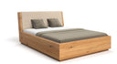 Designer Holzbett Cassian aus massiver Eech mat Stauraum