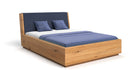 Designer Holzbett Cassian aus massiver Eech mat Stauraum