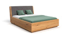 Designer Holzbett Cassian aus massiver Eech mat Stauraum