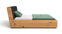 Designer Holzbett Cassian aus massiver Eech mat Stauraum