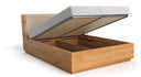 Designer Holzbett Cassian aus massiver Eech mat Stauraum