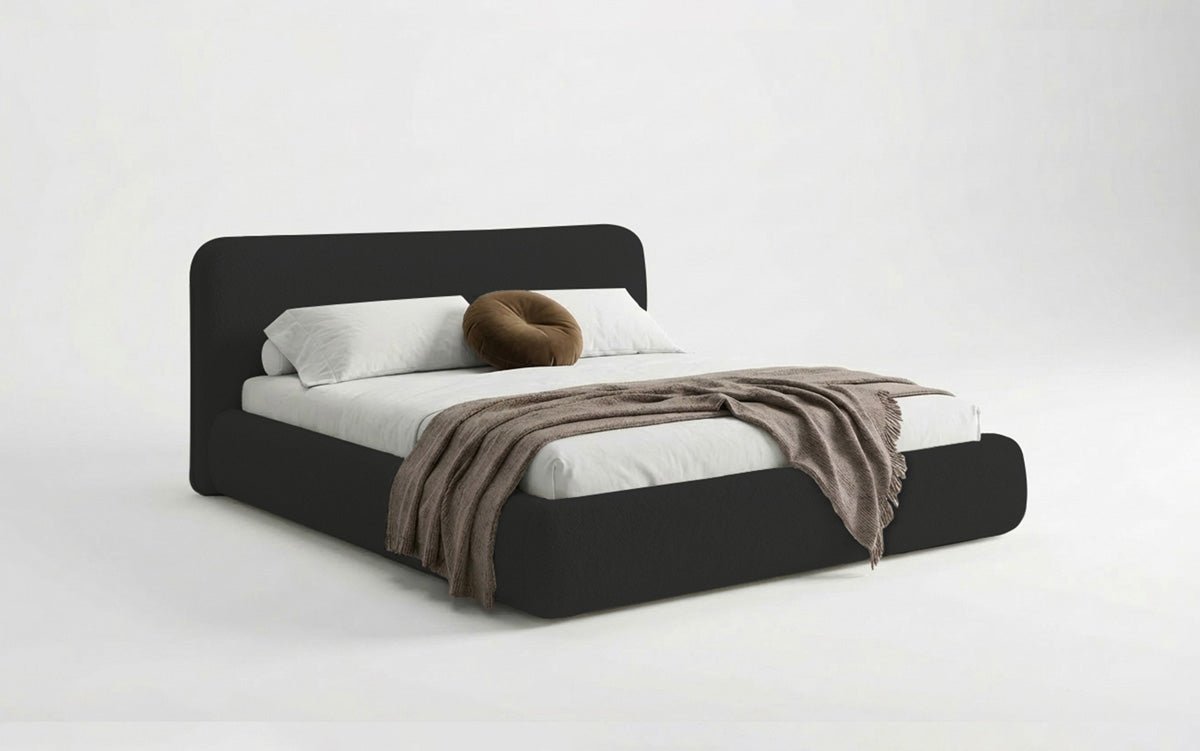 Designer Upholstered Bed Arosa in Bouclé with Storage
