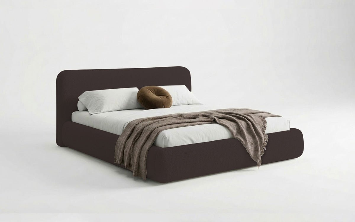 Designer Upholstered Bed Arosa in Bouclé with Storage