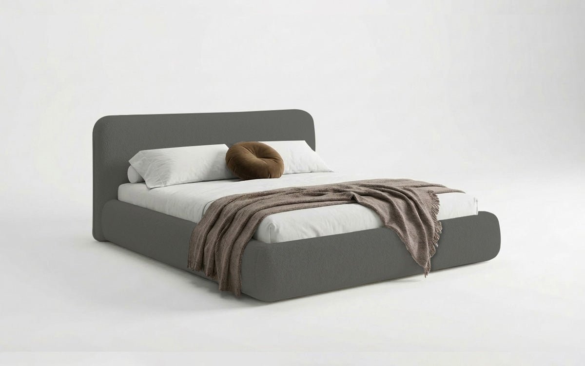 Designer Upholstered Bed Arosa in Bouclé with Storage