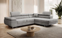 Designer corner sofa Aston with sleeping and folding function in velvet