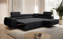 Designer-Ecksofa Aston mat Schlof- a Klappfunktioun aus Cord