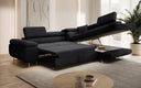 Designer-Ecksofa Aston mat Schlof- a Klappfunktioun aus Cord