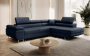 Designer-Ecksofa Aston mat Schlof- a Klappfunktioun aus Konschtlieder