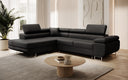 Designer-Ecksofa Aston mat Schlof- a Klappfunktioun aus Konschtlieder