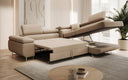 Canapé d’angle design Aston avec fonction lit et rabattable en Bouclé