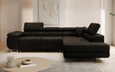 Canapé d’angle design Aston avec fonction lit et rabattable en Bouclé