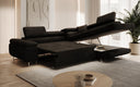 Canapé d’angle design Aston avec fonction lit et rabattable en Bouclé