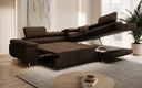 Canapé d’angle design Aston avec fonction lit et rabattable en Bouclé