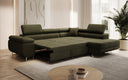 Canapé d’angle design Aston avec fonction lit et rabattable en Bouclé