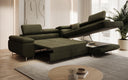 Canapé d’angle design Aston avec fonction lit et rabattable en Bouclé
