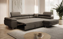 Canapé d’angle design Aston avec fonction lit et rabattable en Bouclé