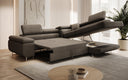Canapé d’angle design Aston avec fonction lit et rabattable en Bouclé