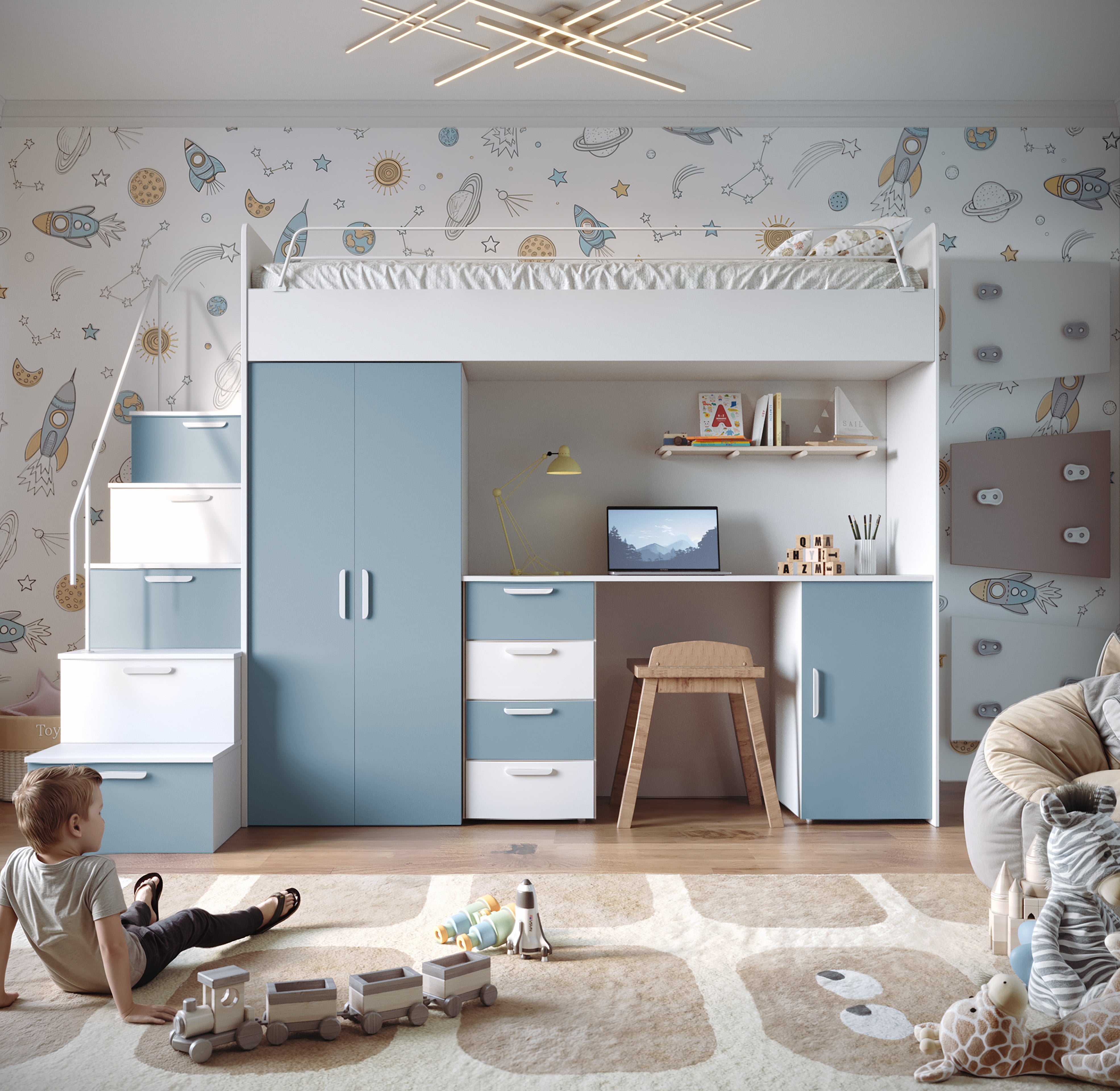 Children's loft bed Dream matte surface