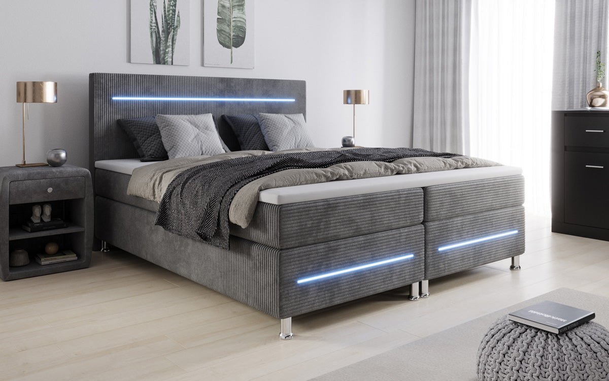Sejour box spring bed with LED in cord