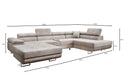 Designer Sofa Lago with sleeping and folding function in corduroy